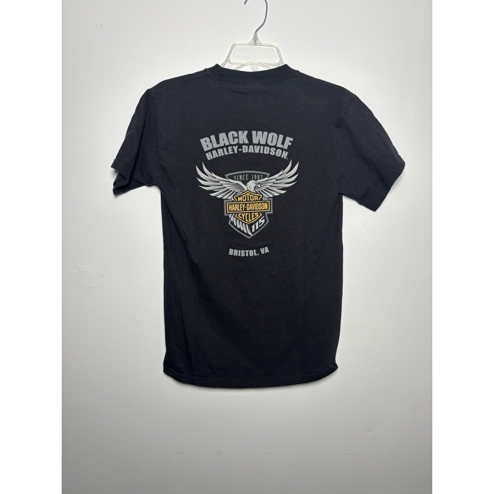 Harley Davidson Women’s S Black Pocket T-Shirt Tee Bristol, VA Biker